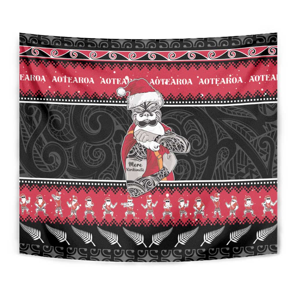 New Zealand Santa Tiki Christmas Tapestry Meri Kirihimete LT05 - Vibe Hoodie Shop