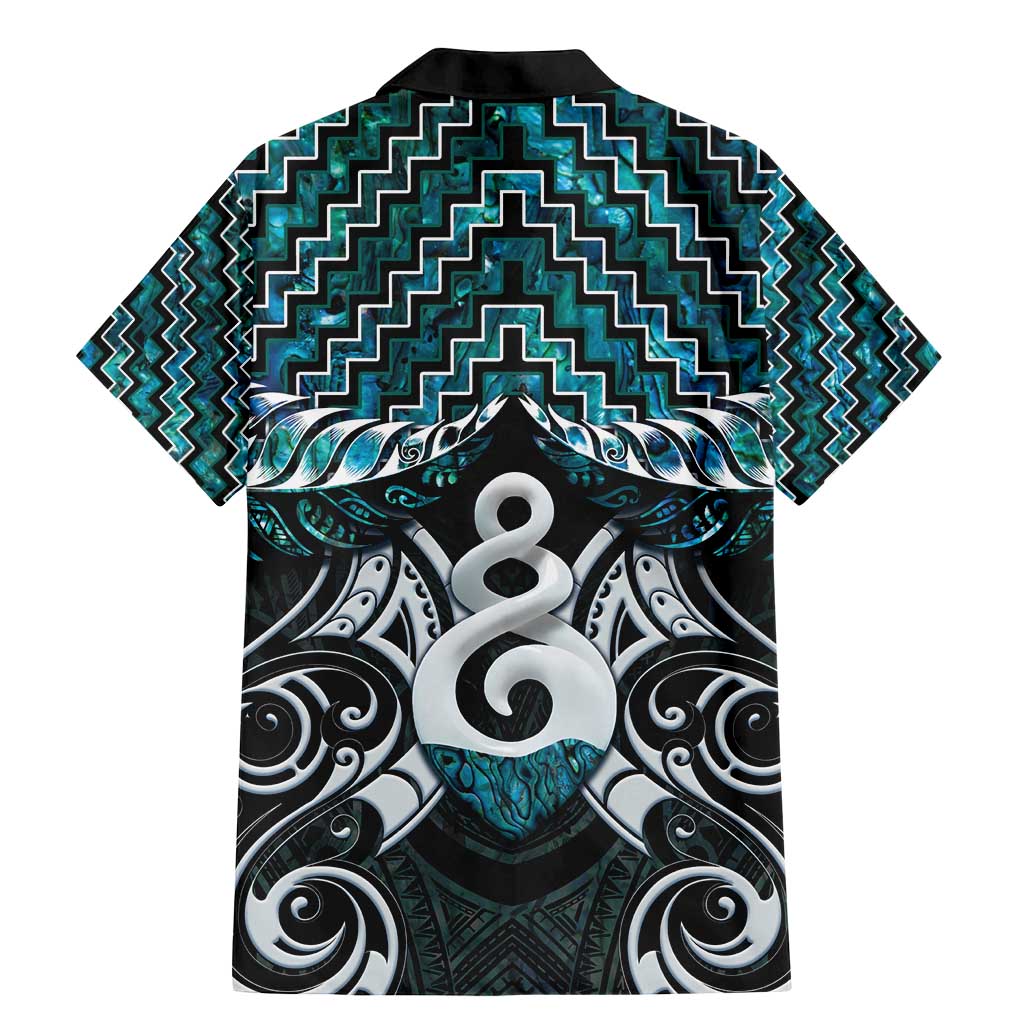 New Zealand Maori Family Matching Mermaid Dress and Hawaiian Shirt Poutama Pikorua Turquoise Paua Shell