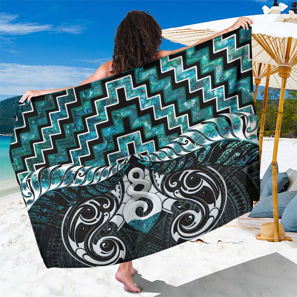 New Zealand Maori Sarong Poutama Pikorua Turquoise Paua Shell LT05 - Vibe Hoodie Shop