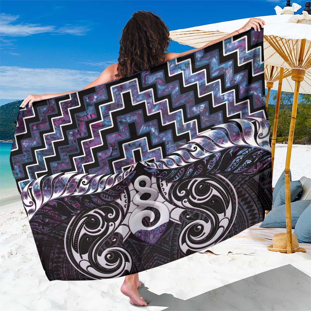 New Zealand Maori Sarong Poutama Pikorua Purple Paua Shell LT05 - Vibe Hoodie Shop