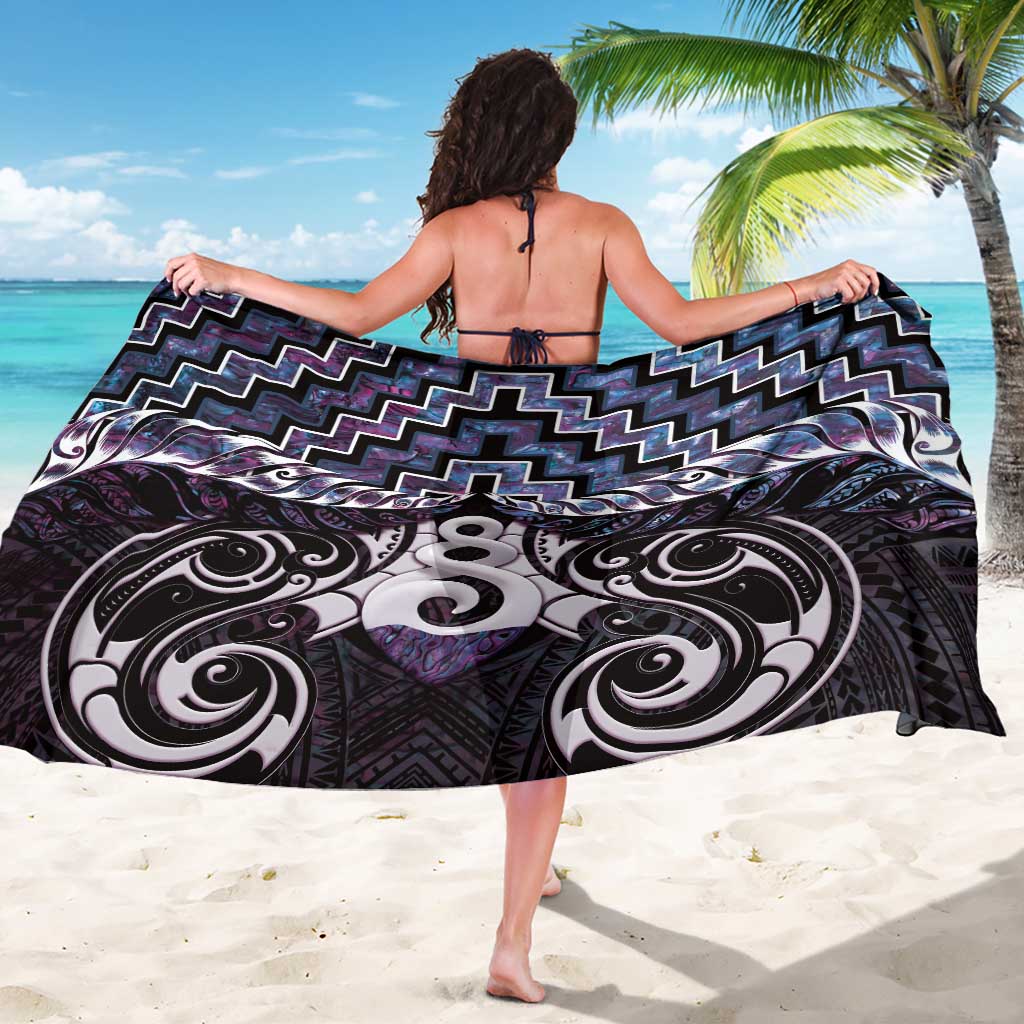 New Zealand Maori Sarong Poutama Pikorua Purple Paua Shell LT05 - Vibe Hoodie Shop