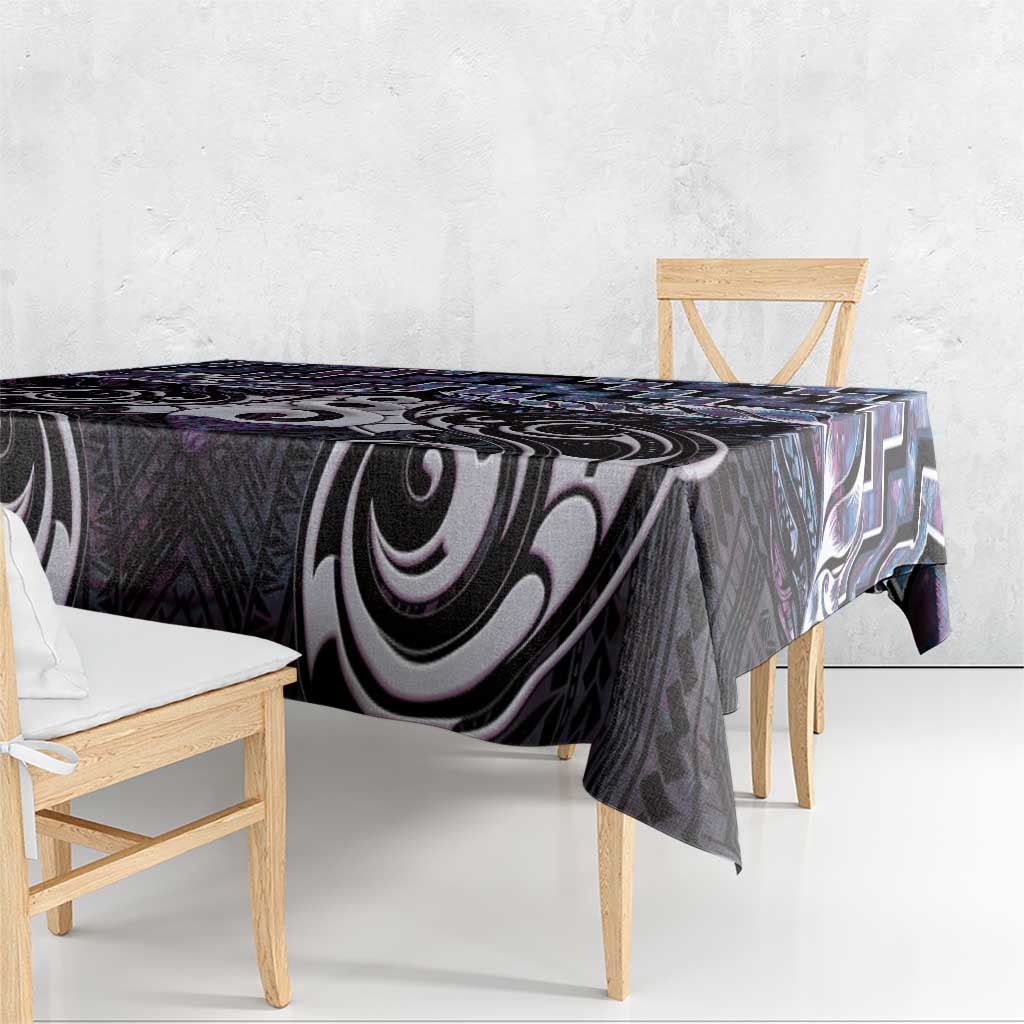 New Zealand Maori Tablecloth Poutama Pikorua Purple Paua Shell