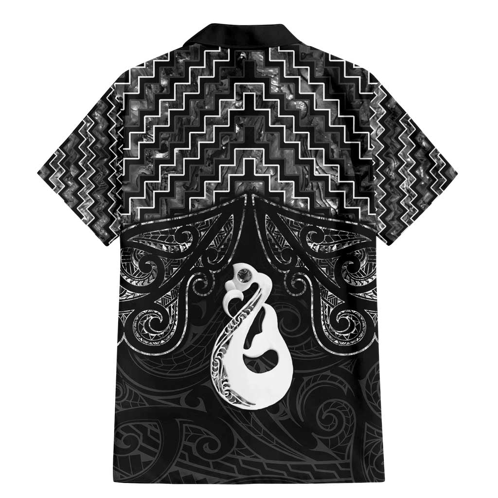 New Zealand Maori Family Matching Mermaid Dress and Hawaiian Shirt Poutama Manaia Black Paua Shell