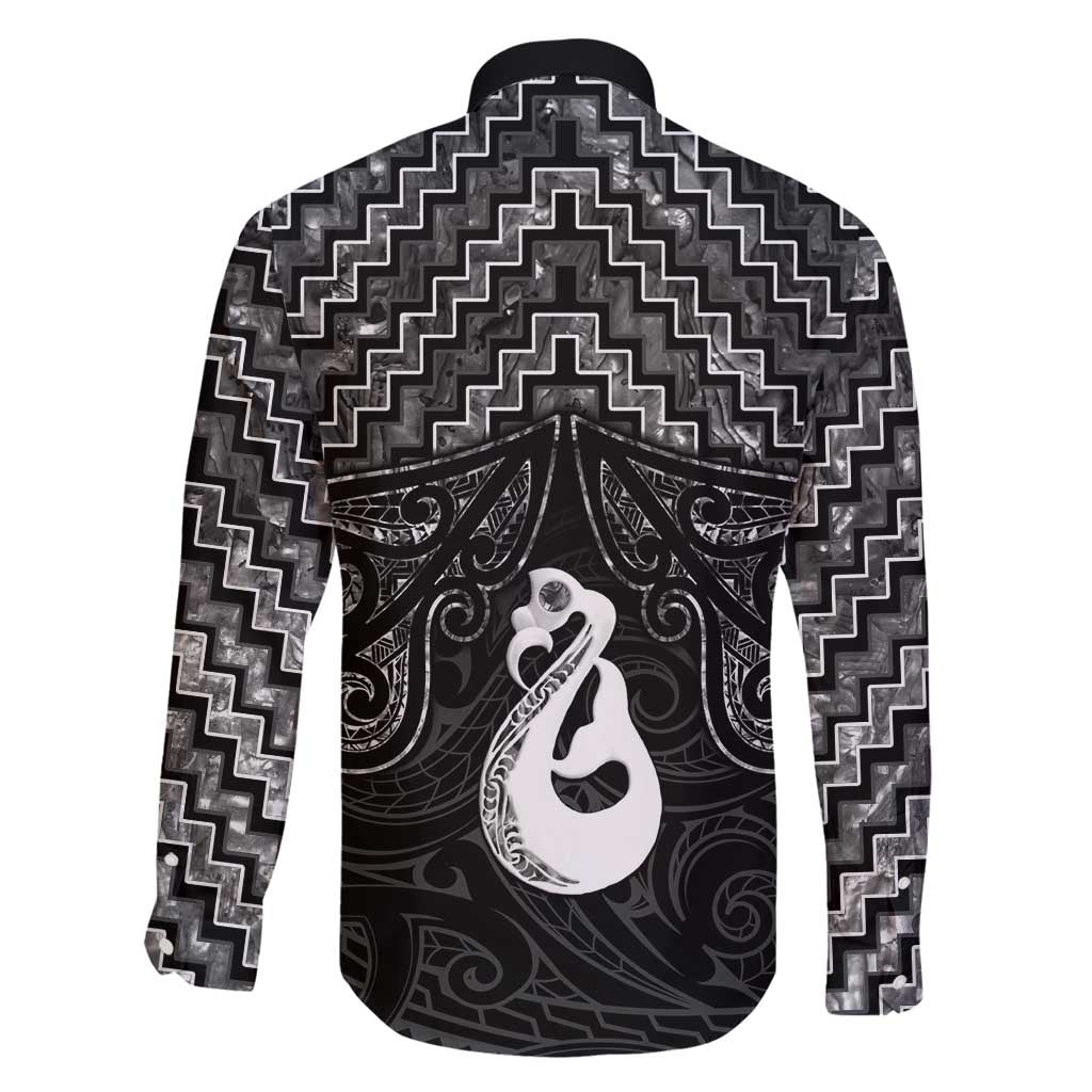 New Zealand Maori Family Matching Puletasi and Hawaiian Shirt Poutama Manaia Black Paua Shell