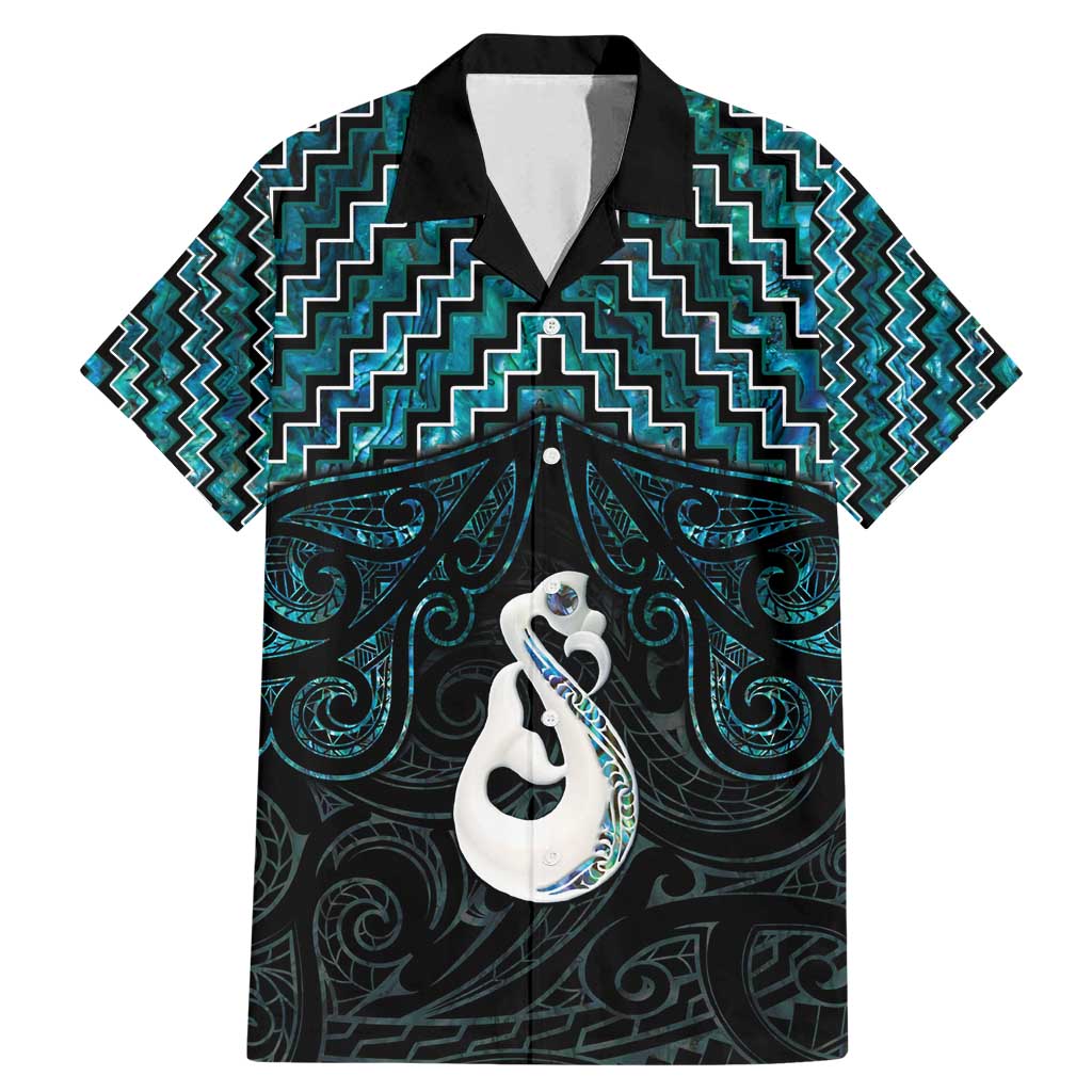 New Zealand Maori Family Matching Mermaid Dress and Hawaiian Shirt Poutama Manaia Turquoise Paua Shell