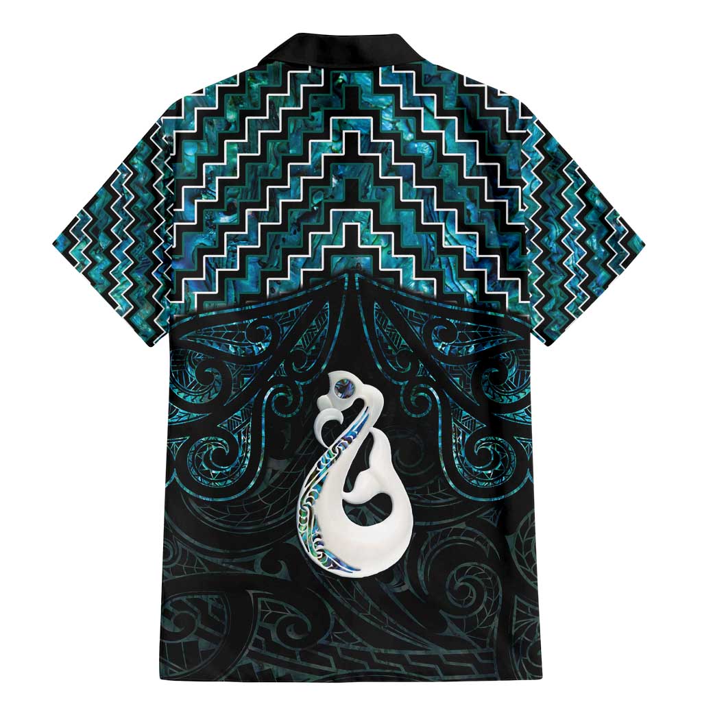 New Zealand Maori Family Matching Mermaid Dress and Hawaiian Shirt Poutama Manaia Turquoise Paua Shell