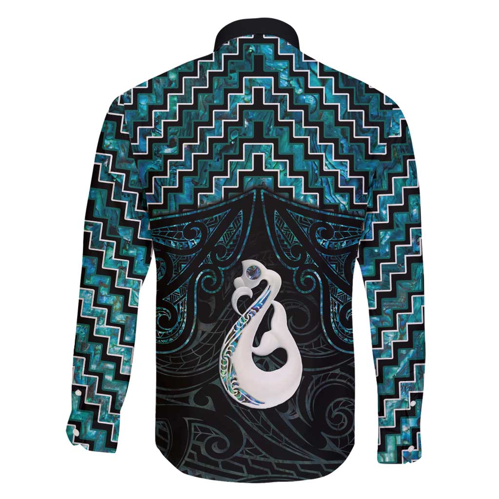 New Zealand Maori Family Matching Mermaid Dress and Hawaiian Shirt Poutama Manaia Turquoise Paua Shell