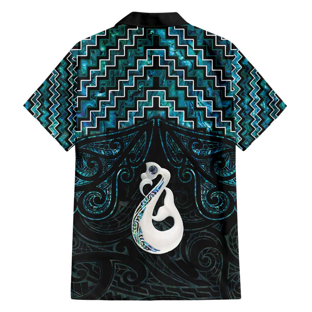 New Zealand Maori Hawaiian Shirt Poutama Manaia Turquoise Paua Shell LT05 - Vibe Hoodie Shop