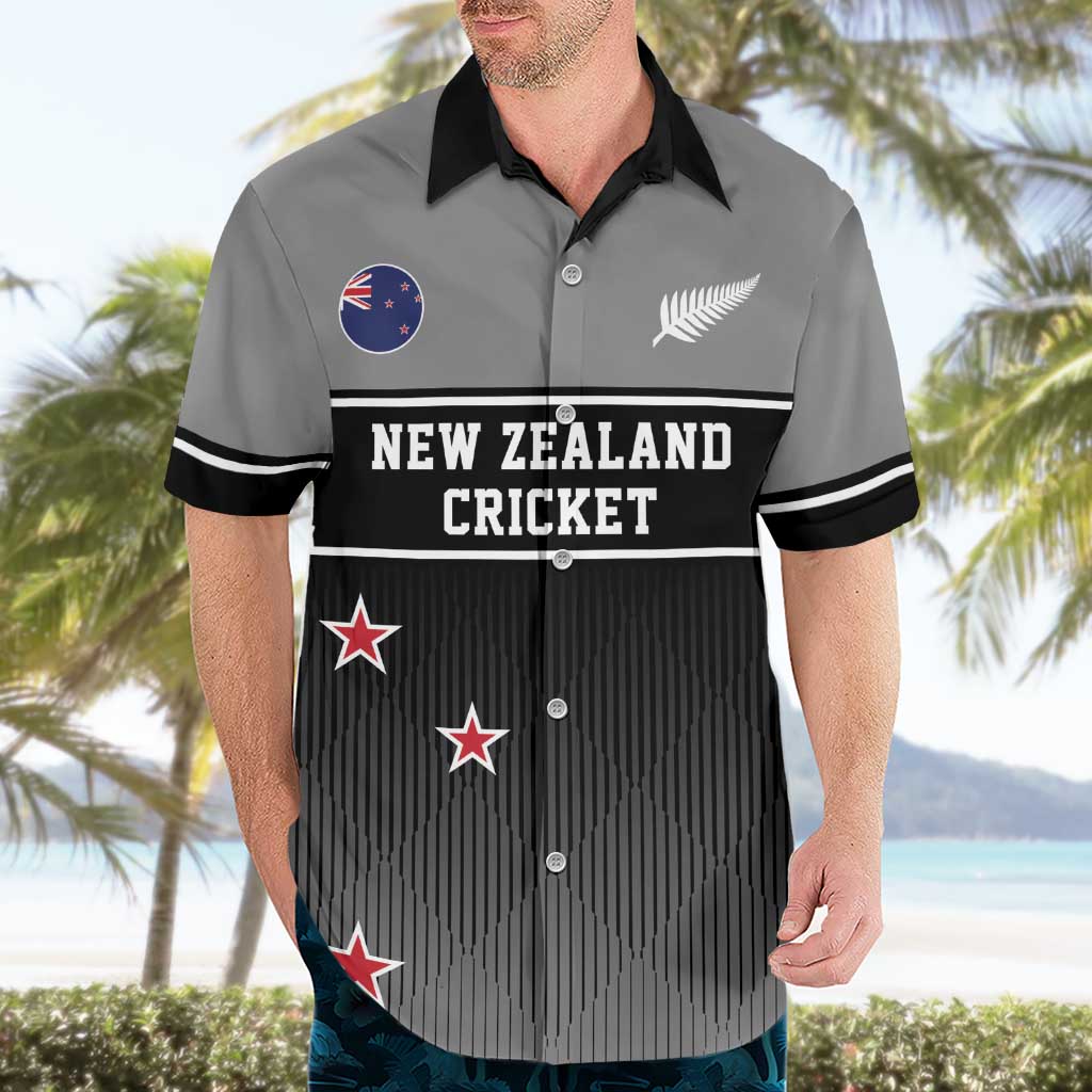 Custom New Zealand Cricket Hawaiian Shirt Black Cap Unbeatable LT05 - Vibe Hoodie Shop