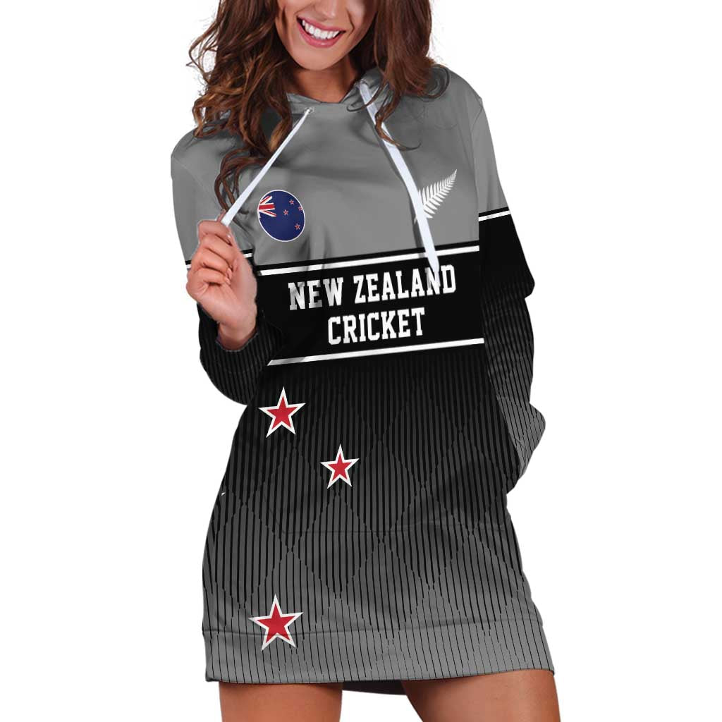 Custom New Zealand Cricket Hoodie Dress Black Cap Unbeatable LT05 - Vibe Hoodie Shop