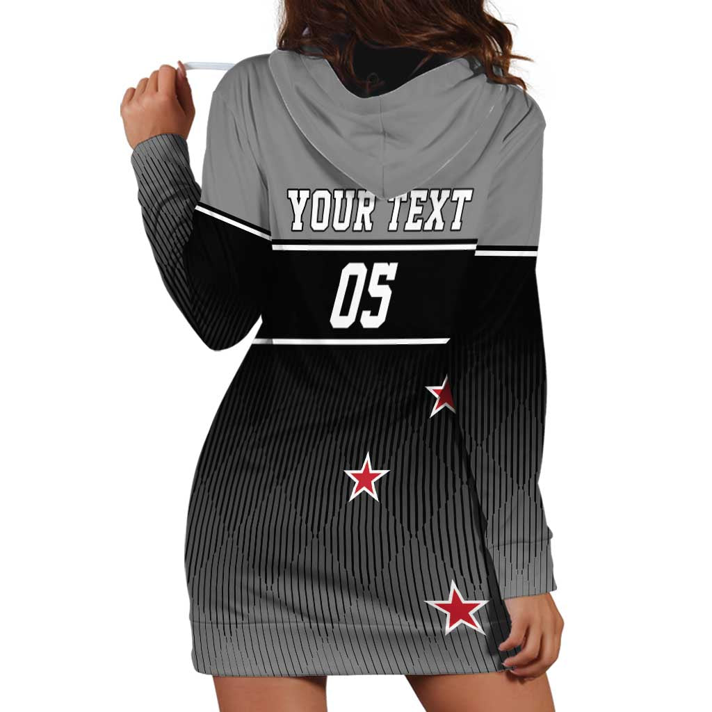 Custom New Zealand Cricket Hoodie Dress Black Cap Unbeatable LT05 - Vibe Hoodie Shop