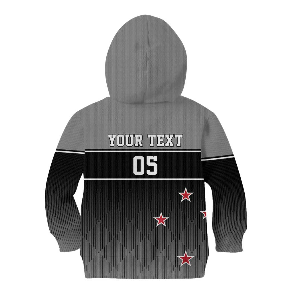 Custom New Zealand Cricket Kid Hoodie Black Cap Unbeatable LT05 - Vibe Hoodie Shop