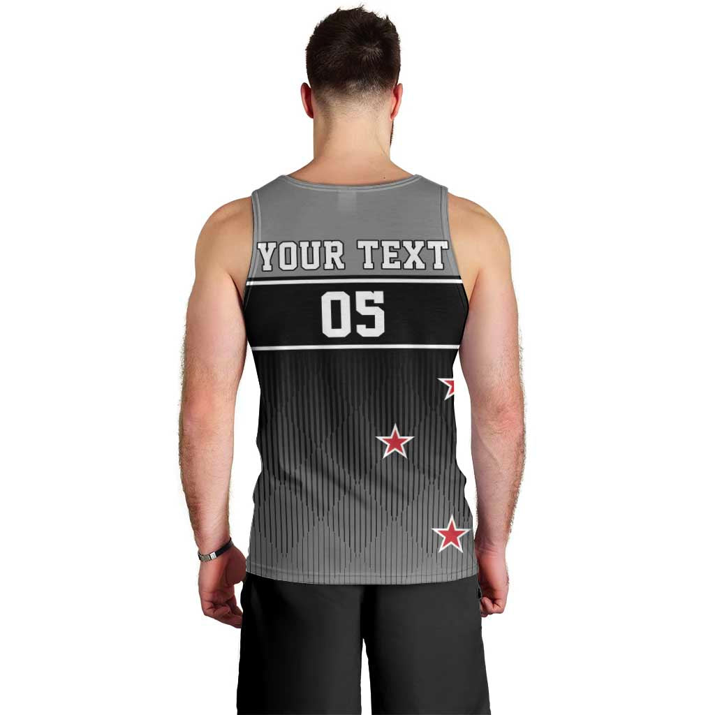 Custom New Zealand Cricket Men Tank Top Black Cap Unbeatable LT05 - Vibe Hoodie Shop