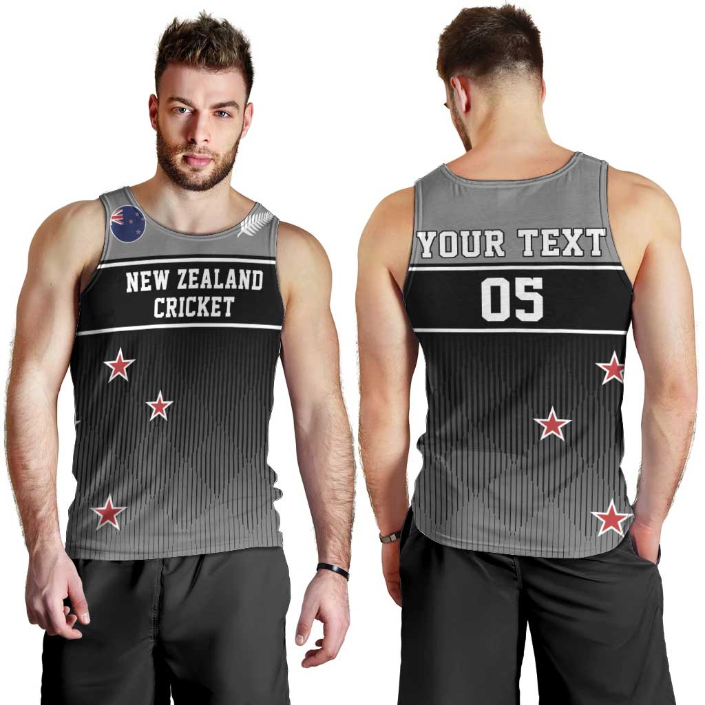 Custom New Zealand Cricket Men Tank Top Black Cap Unbeatable LT05 - Vibe Hoodie Shop