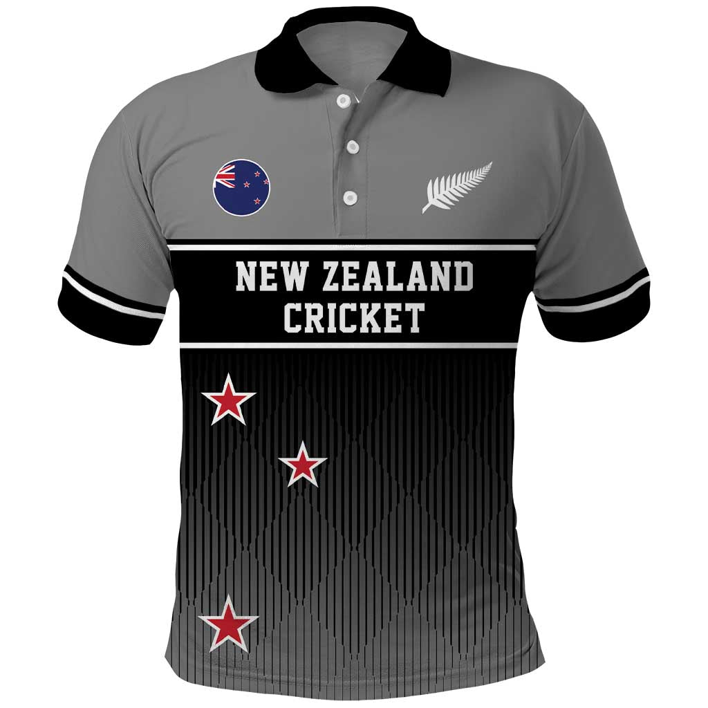 Custom New Zealand Cricket Polo Shirt Black Cap Unbeatable LT05 - Vibe Hoodie Shop