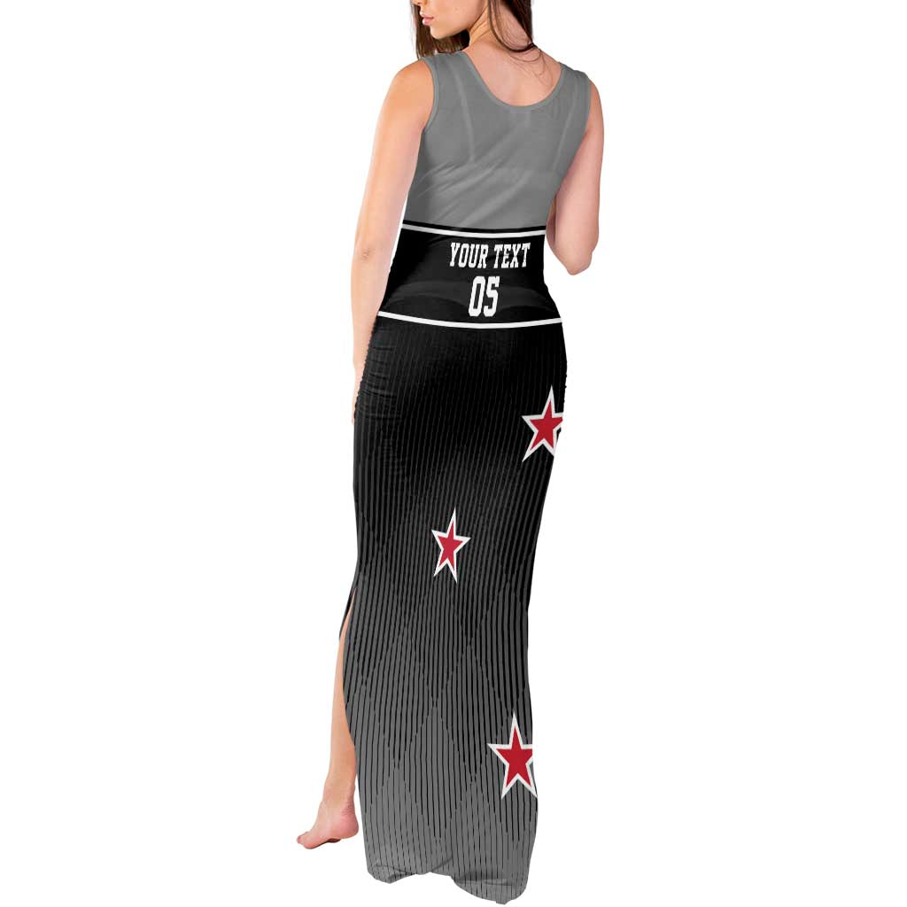 Custom New Zealand Cricket Tank Maxi Dress Black Cap Unbeatable