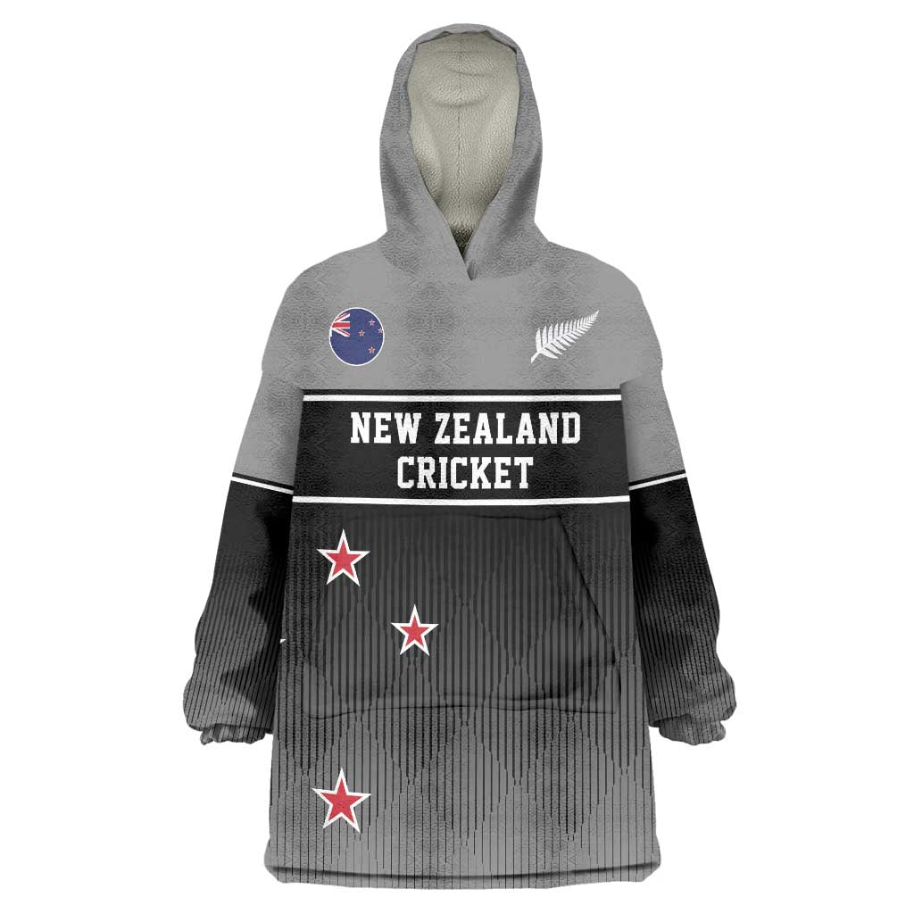 Custom New Zealand Cricket Wearable Blanket Hoodie Black Cap Unbeatable LT05 - Vibe Hoodie Shop