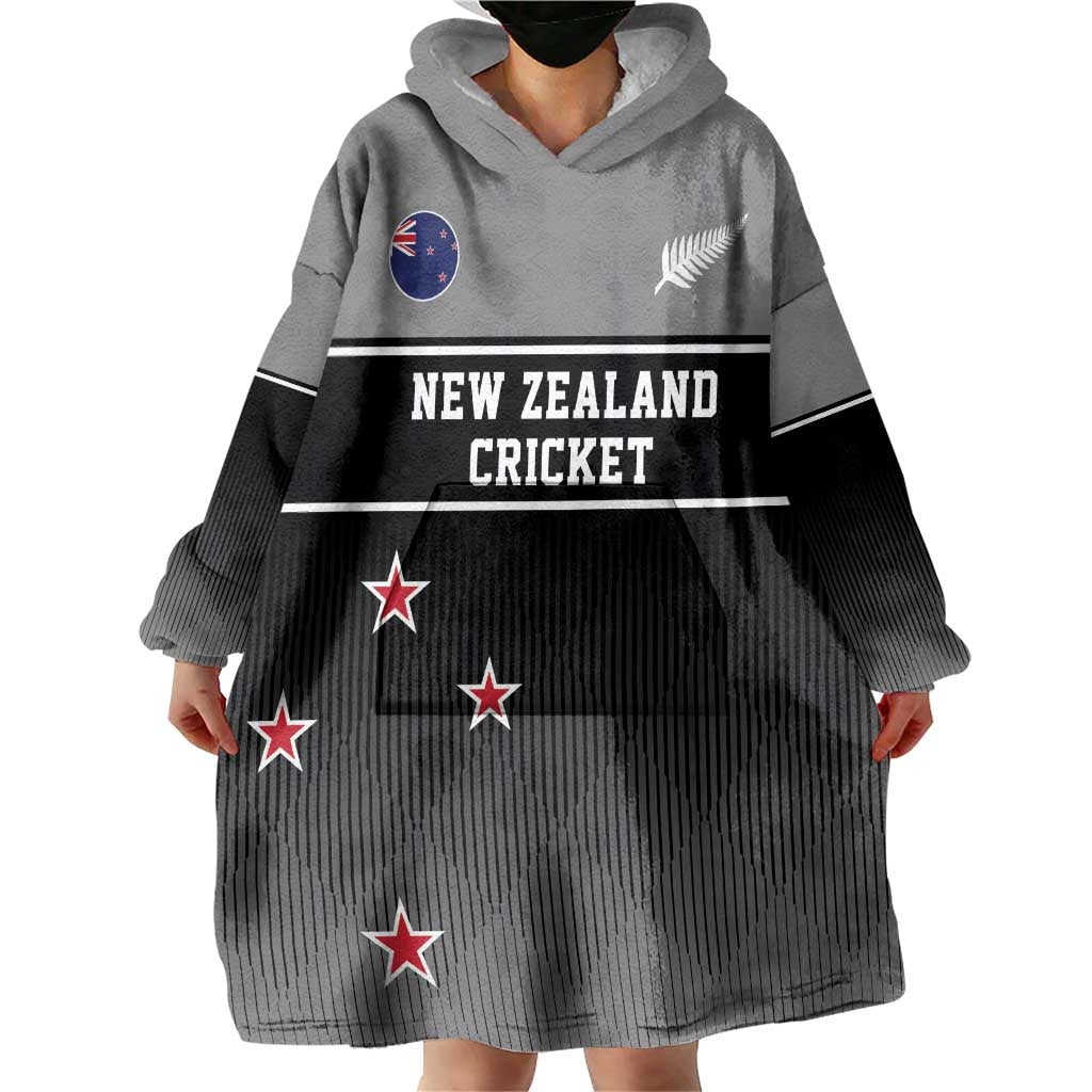 Custom New Zealand Cricket Wearable Blanket Hoodie Black Cap Unbeatable LT05 - Vibe Hoodie Shop