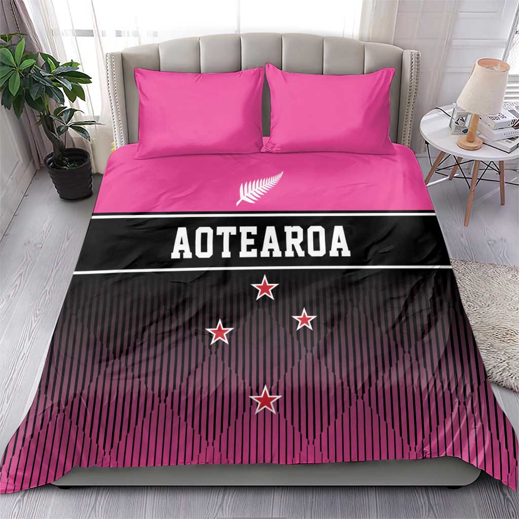 New Zealand Women Cricket Bedding Set Pink Simple Style LT05 - Vibe Hoodie Shop