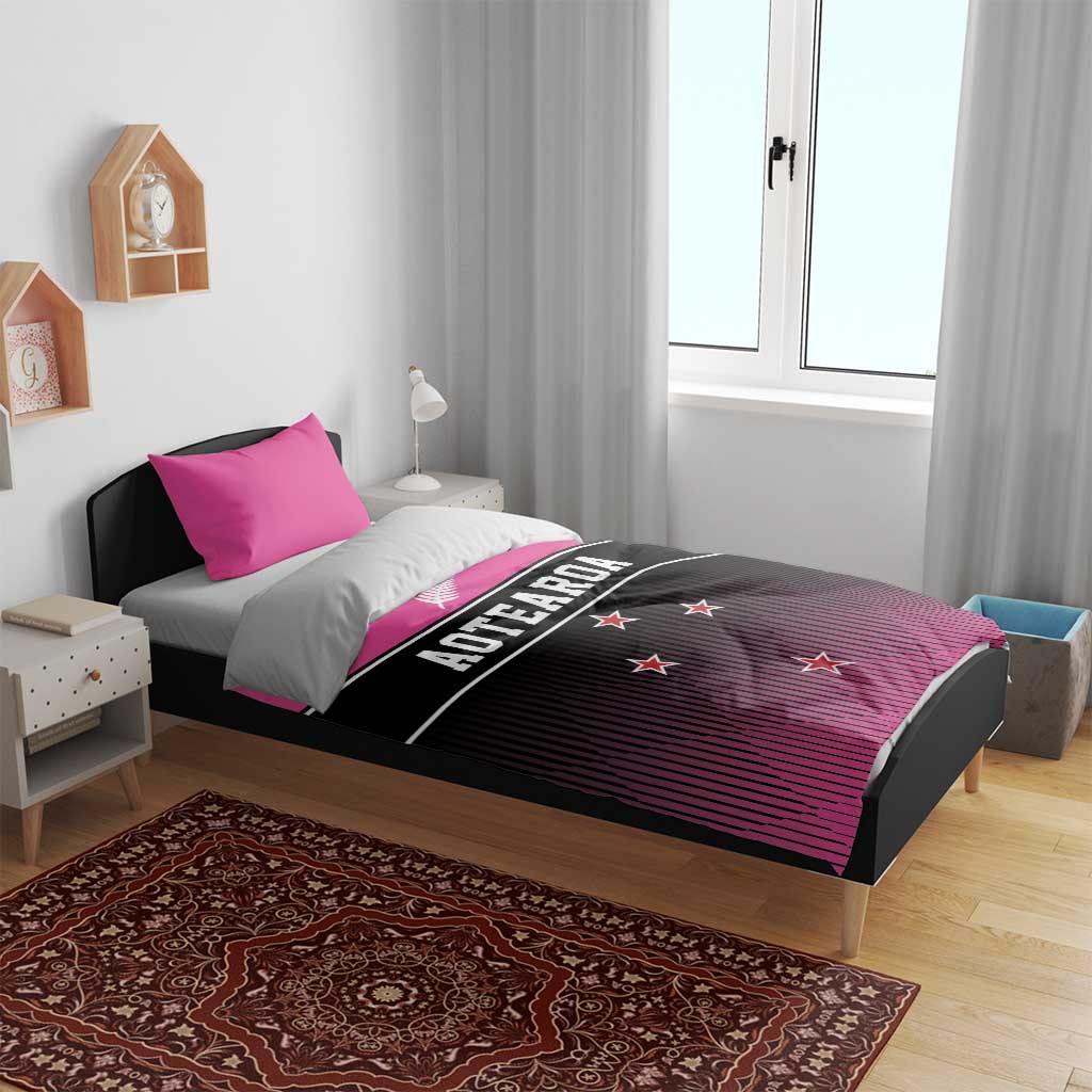 New Zealand Women Cricket Bedding Set Pink Simple Style LT05 - Vibe Hoodie Shop