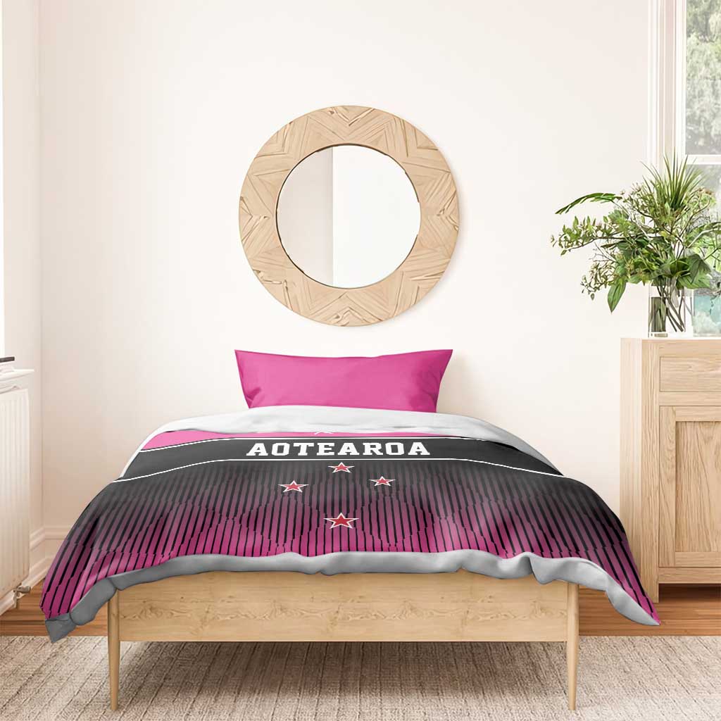 New Zealand Women Cricket Bedding Set Pink Simple Style LT05 - Vibe Hoodie Shop