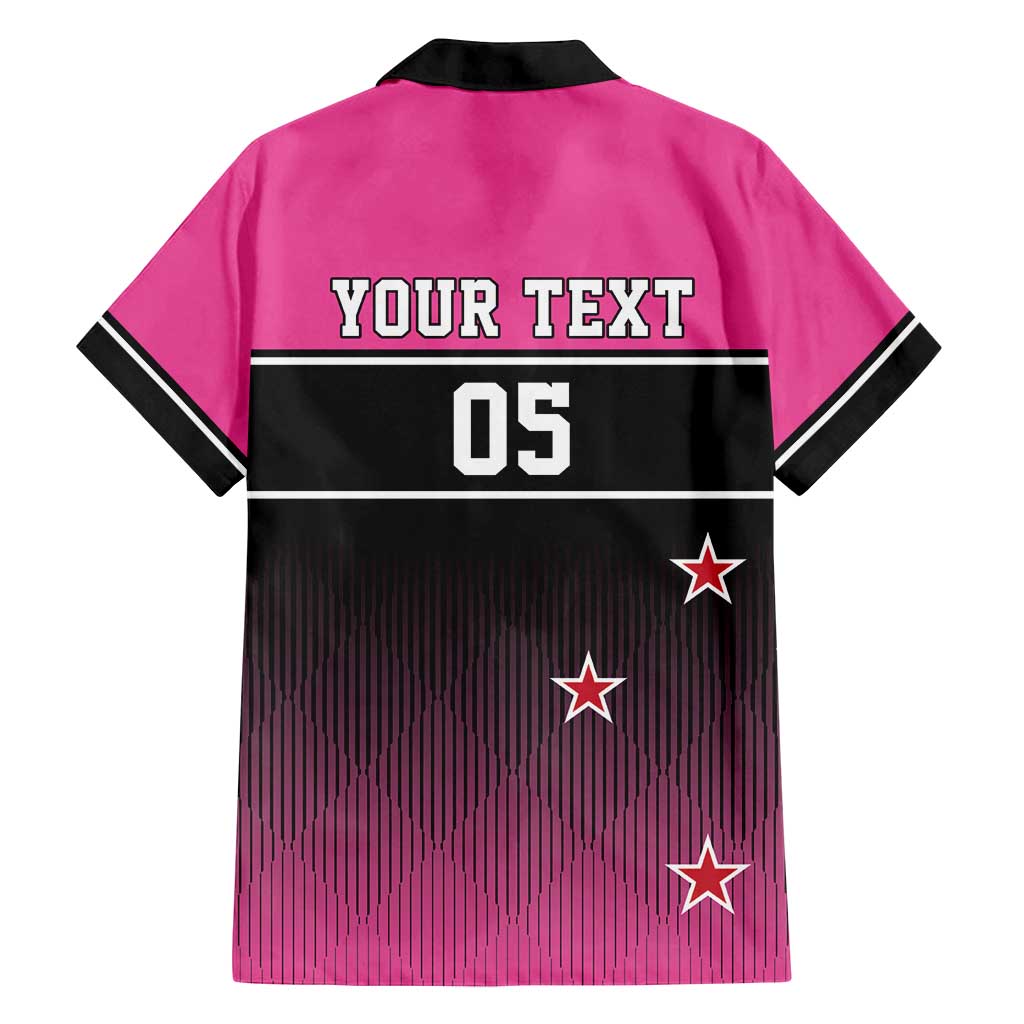 Custom New Zealand Women Cricket Family Matching Long Sleeve Bodycon Dress and Hawaiian Shirt Pink Simple Style