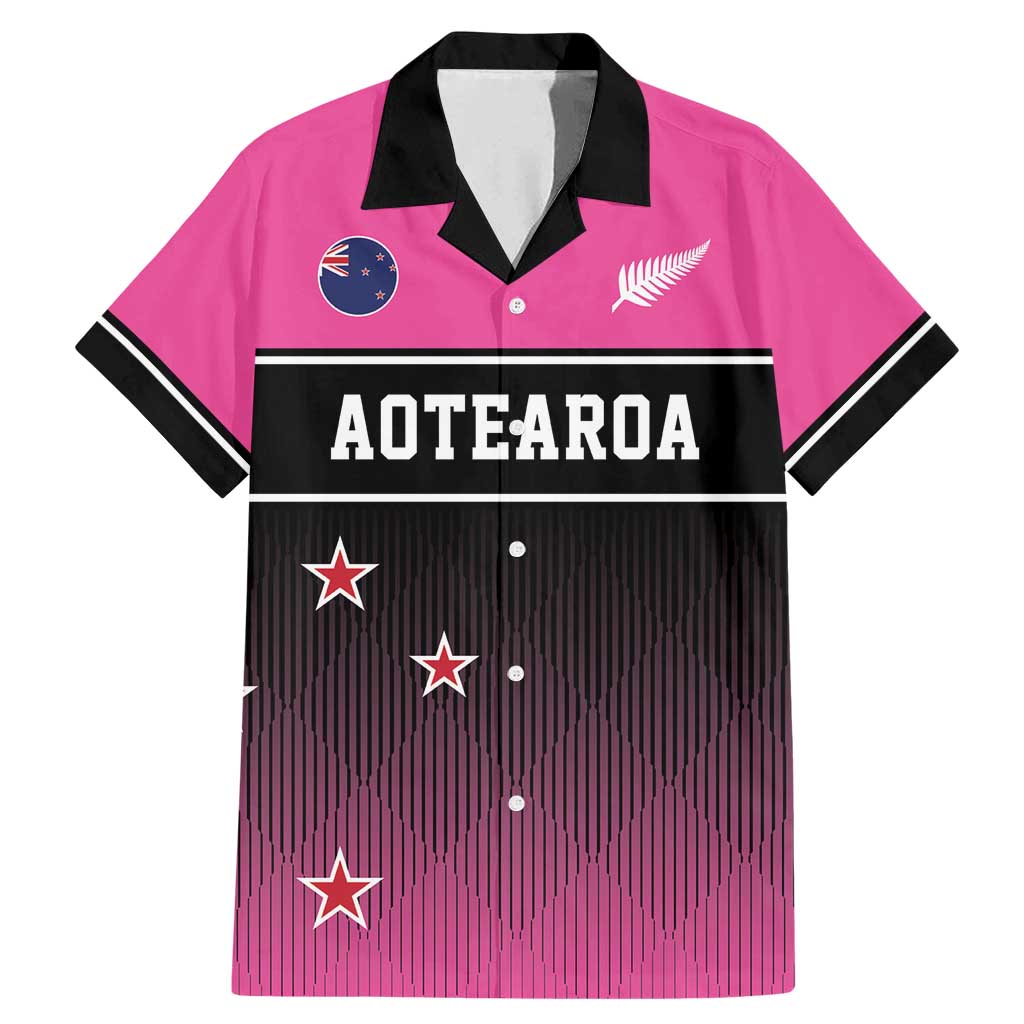 Custom New Zealand Women Cricket Family Matching Mermaid Dress and Hawaiian Shirt Pink Simple Style