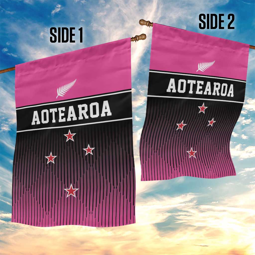 New Zealand Women Cricket Garden Flag Pink Simple Style LT05 - Vibe Hoodie Shop