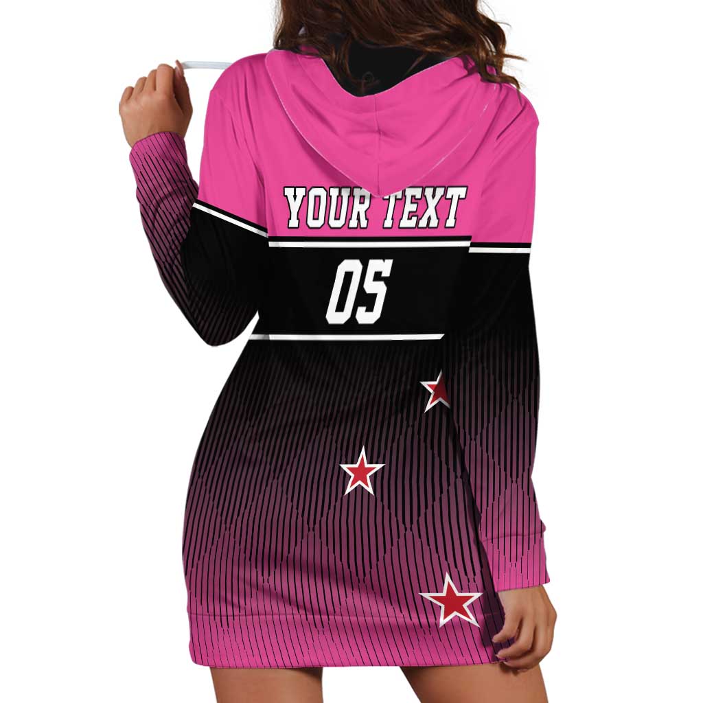 Custom New Zealand Women Cricket Hoodie Dress Pink Simple Style LT05 - Vibe Hoodie Shop