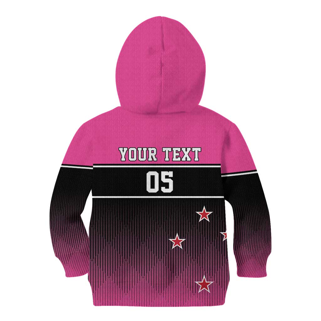 Custom New Zealand Women Cricket Kid Hoodie Pink Simple Style LT05 - Vibe Hoodie Shop