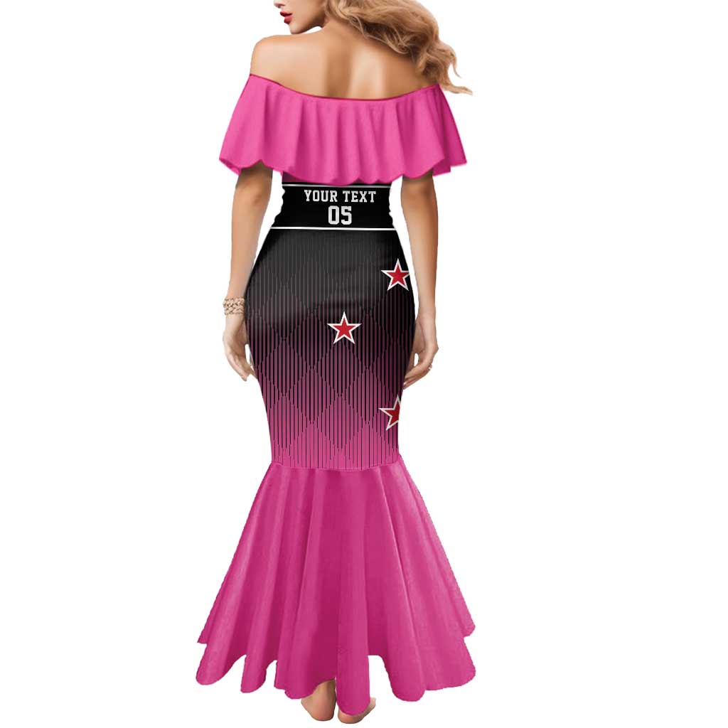 Custom New Zealand Women Cricket Mermaid Dress Pink Simple Style