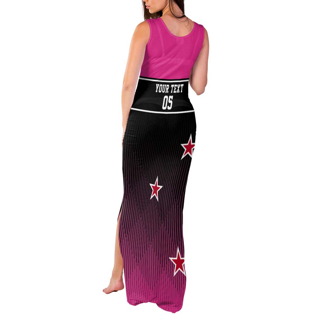 Custom New Zealand Women Cricket Tank Maxi Dress Pink Simple Style