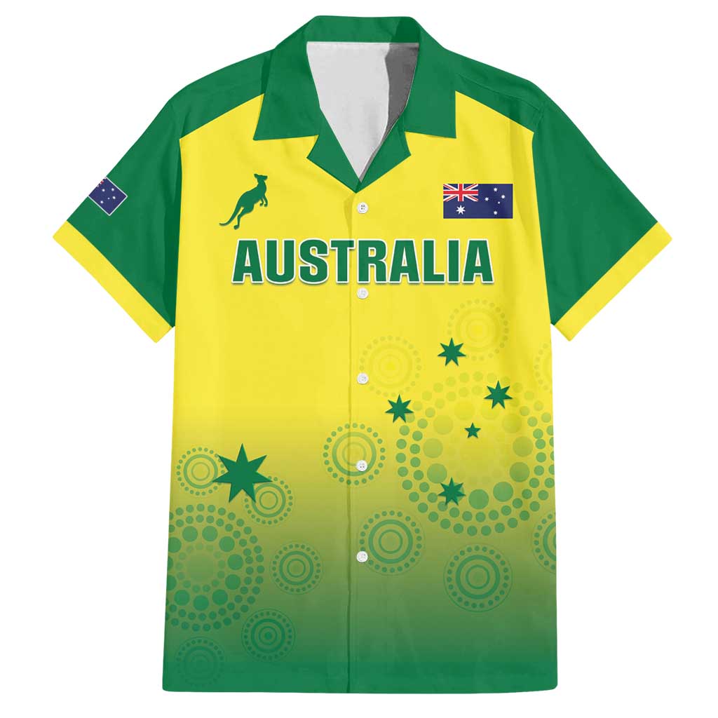 Custom Australia Cricket Family Matching Long Sleeve Bodycon Dress and Hawaiian Shirt Go Champions Aussies LT05