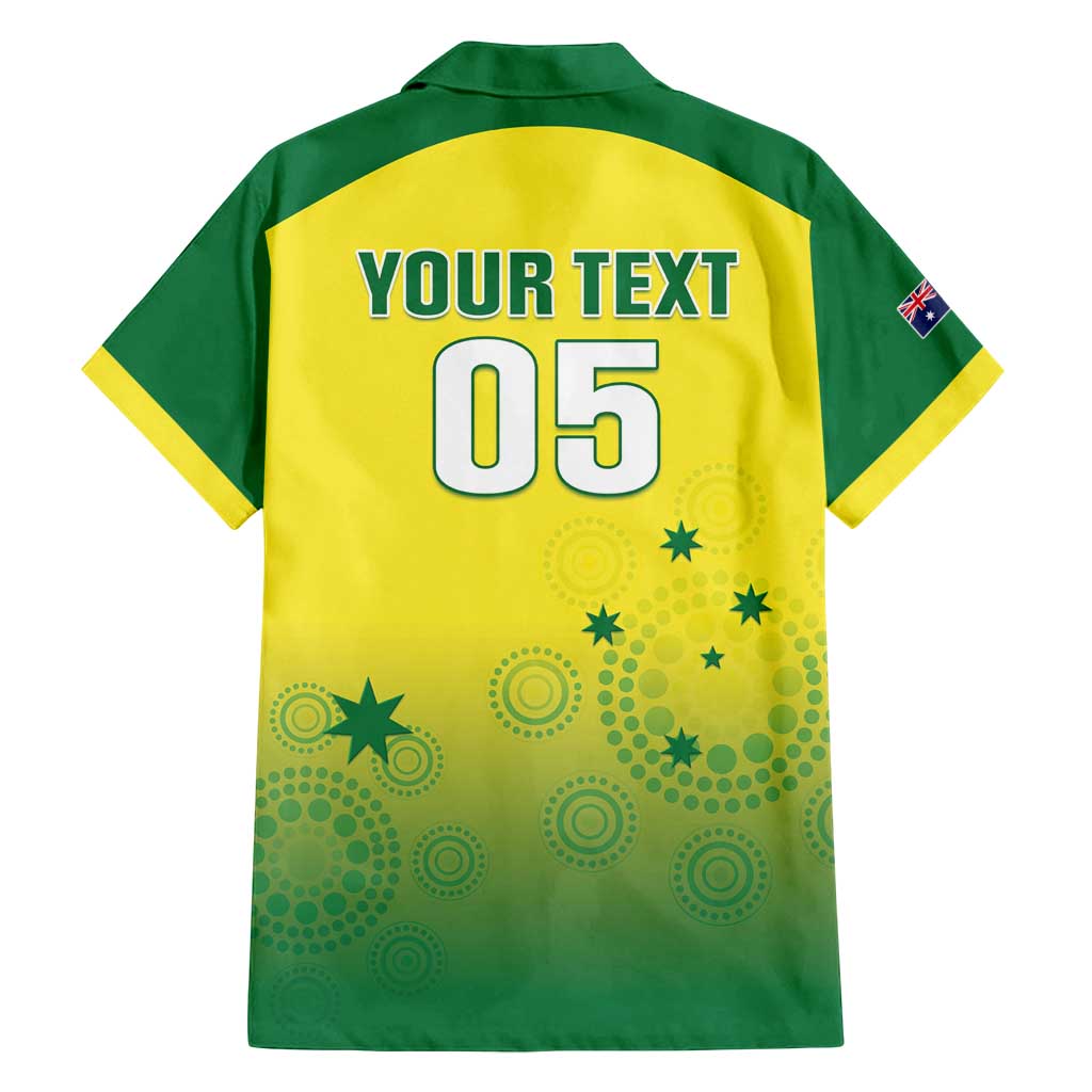 Custom Australia Cricket Family Matching Long Sleeve Bodycon Dress and Hawaiian Shirt Go Champions Aussies LT05