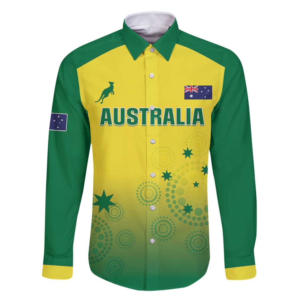 Custom Australia Cricket Family Matching Long Sleeve Bodycon Dress and Hawaiian Shirt Go Champions Aussies LT05