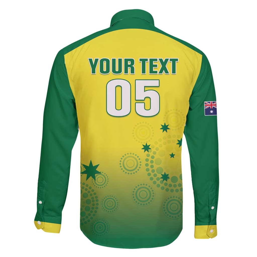 Custom Australia Cricket Family Matching Long Sleeve Bodycon Dress and Hawaiian Shirt Go Champions Aussies LT05