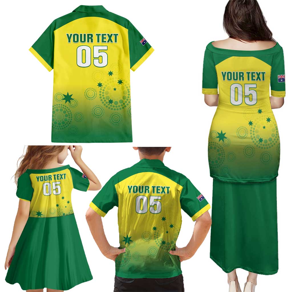 Custom Australia Cricket Family Matching Puletasi and Hawaiian Shirt Go Champions Aussies LT05