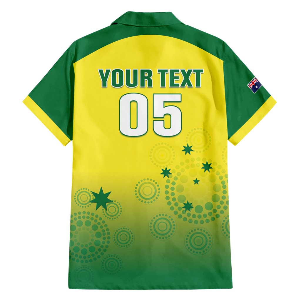 Custom Australia Cricket Family Matching Short Sleeve Bodycon Dress and Hawaiian Shirt Go Champions Aussies LT05