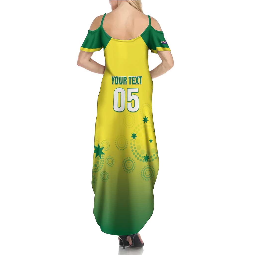 Custom Australia Cricket Family Matching Summer Maxi Dress and Hawaiian Shirt Go Champions Aussies LT05