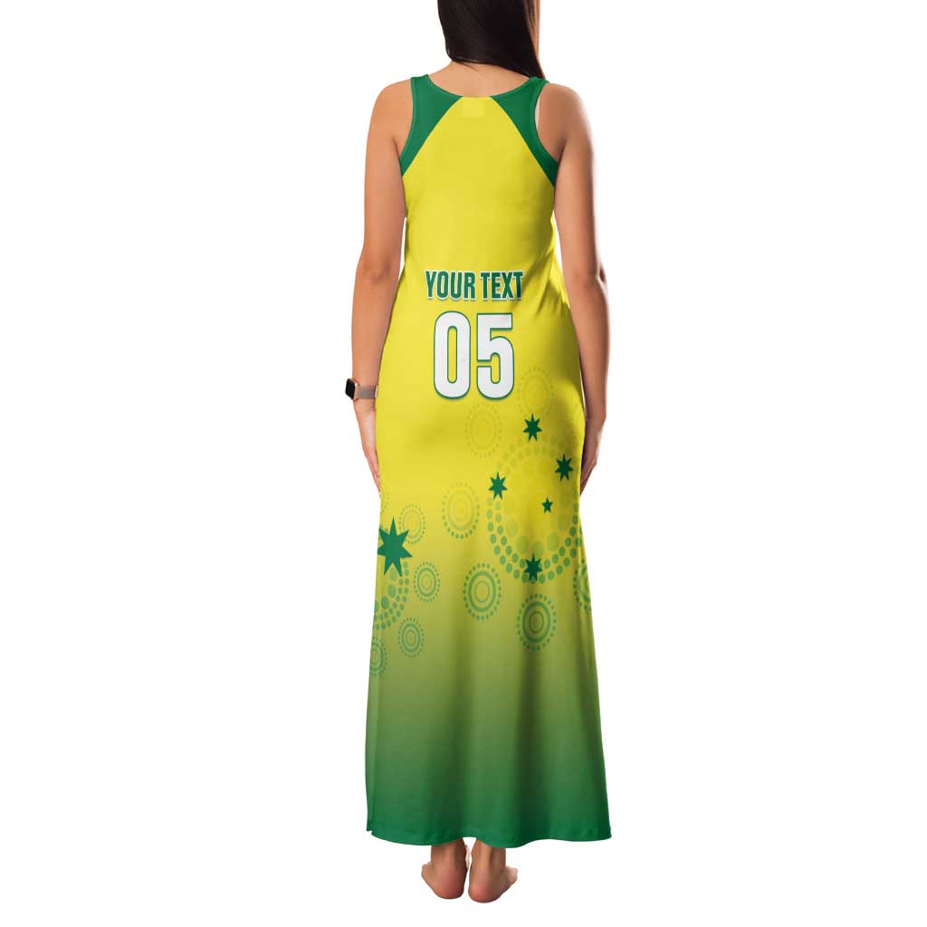 Custom Australia Cricket Family Matching Tank Maxi Dress and Hawaiian Shirt Go Champions Aussies LT05