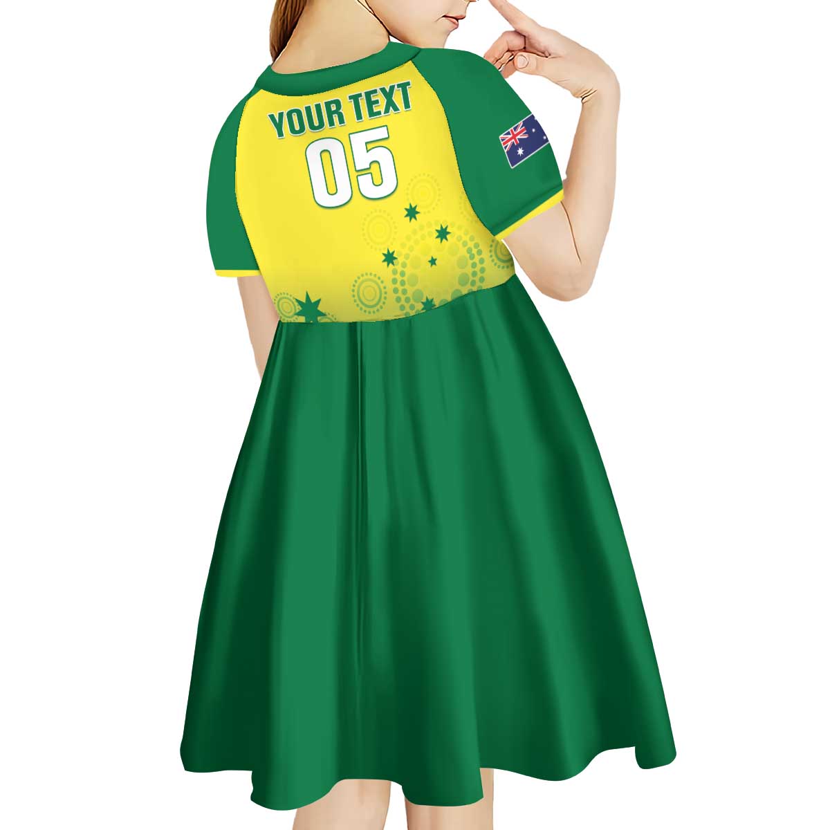 Custom Australia Cricket Kid Short Sleeve Dress Go Champions Aussies LT05 - Vibe Hoodie Shop