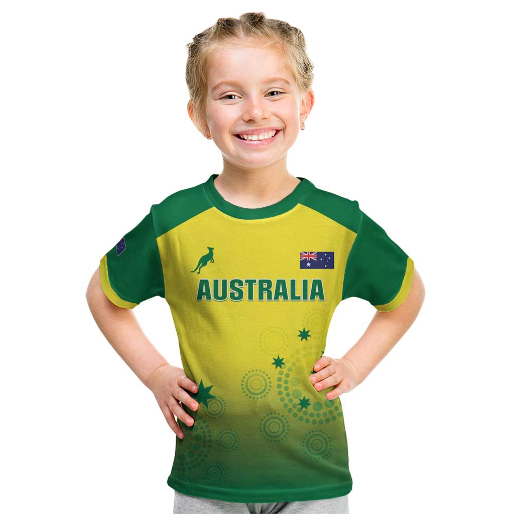 Custom Australia Cricket Kid T Shirt Go Champions Aussies LT05 - Vibe Hoodie Shop