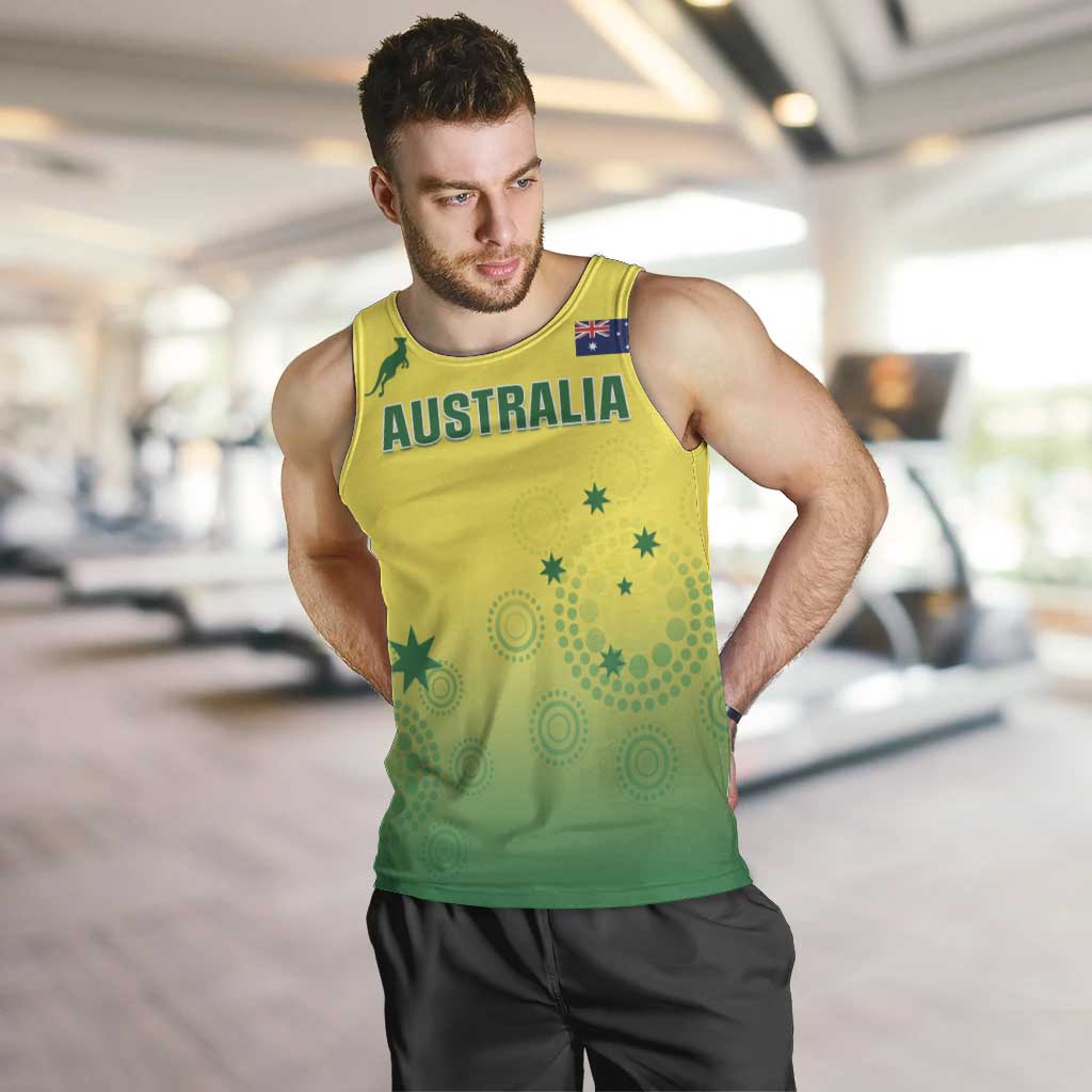 Custom Australia Cricket Men Tank Top Go Champions Aussies LT05 - Vibe Hoodie Shop