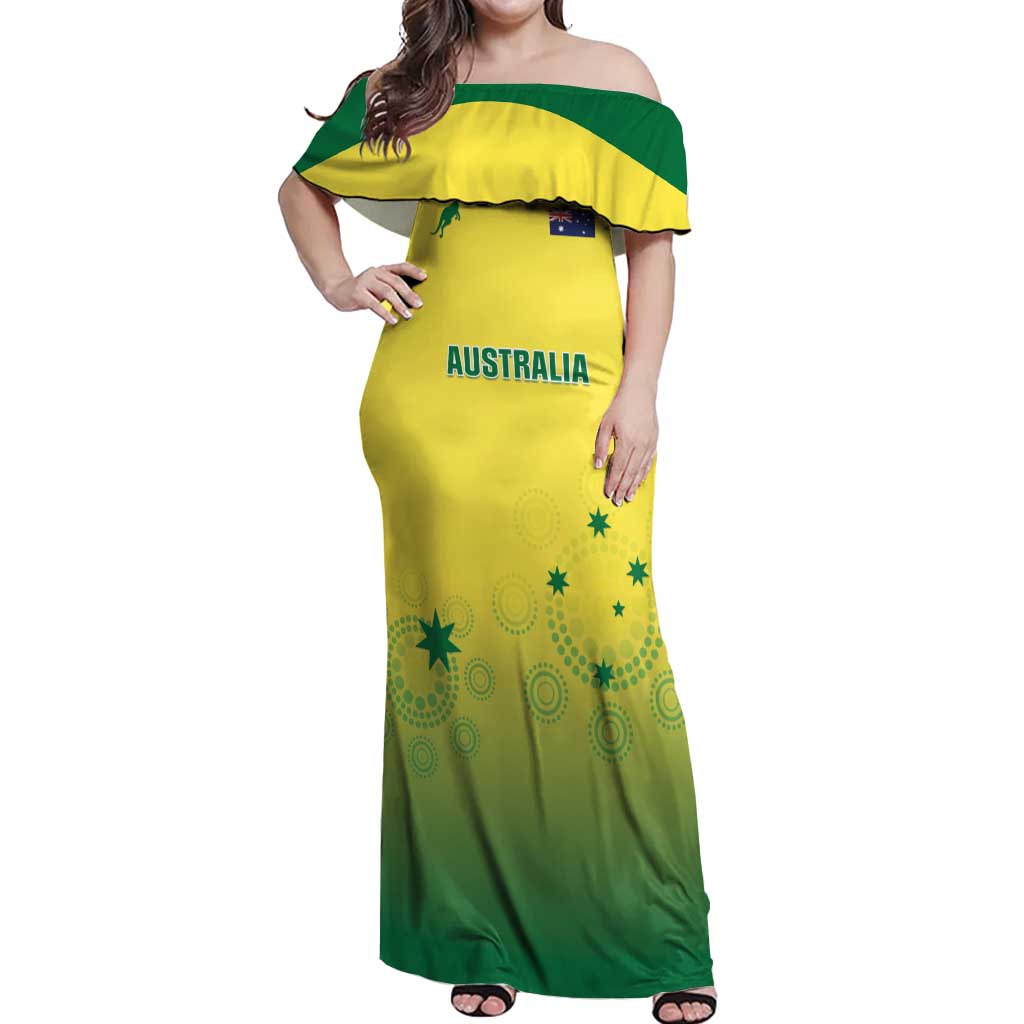 Custom Australia Cricket Off Shoulder Maxi Dress Go Champions Aussies LT05