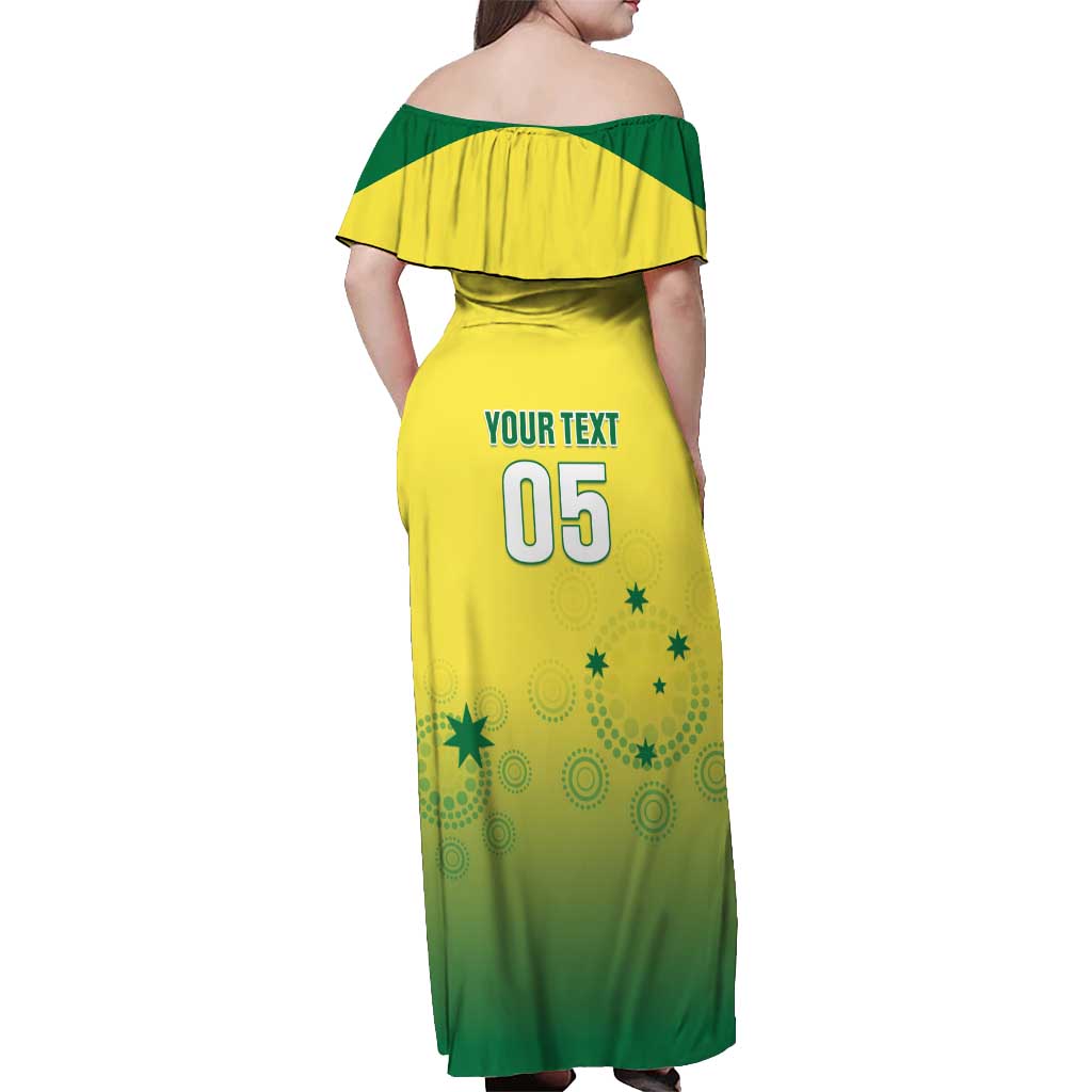 Custom Australia Cricket Off Shoulder Maxi Dress Go Champions Aussies LT05