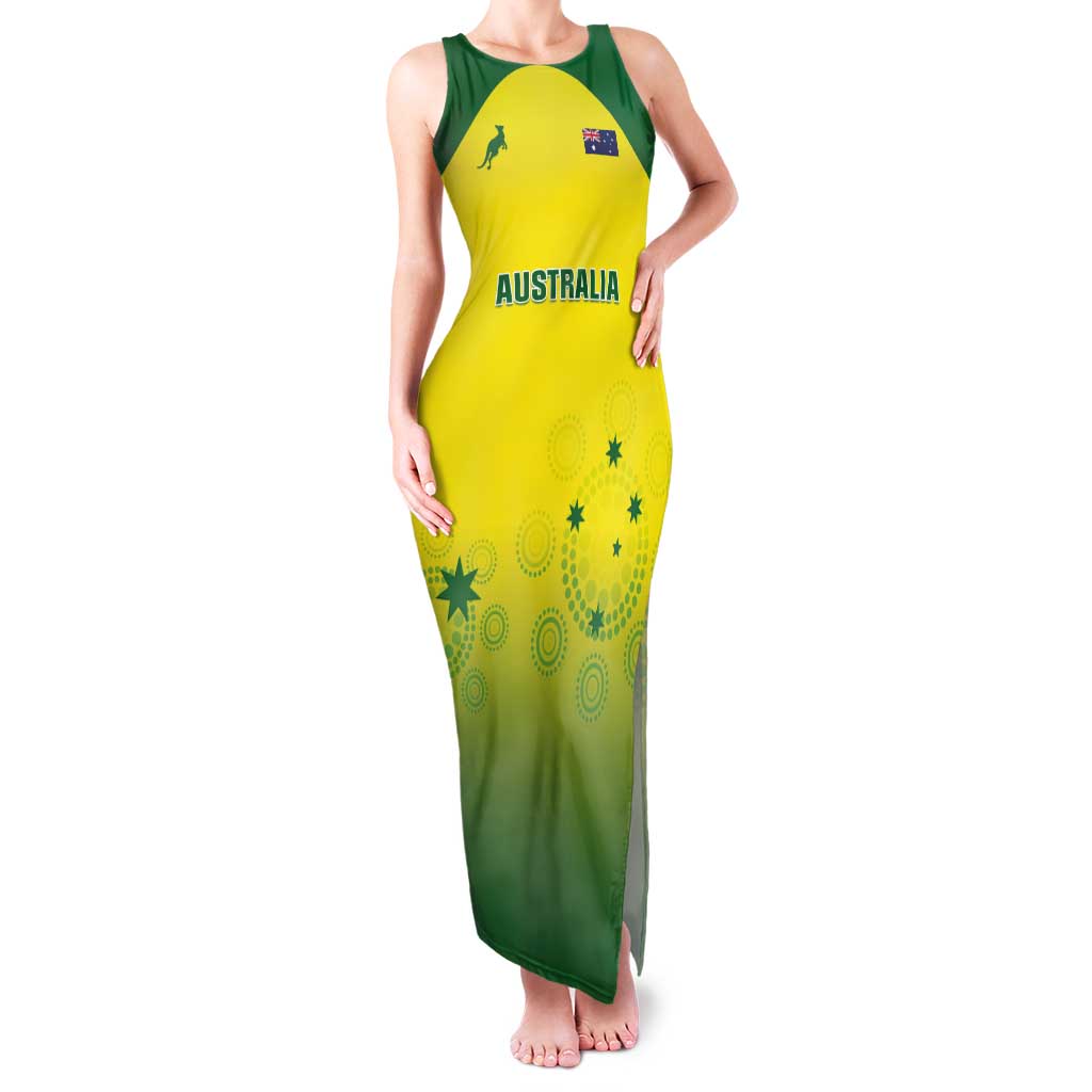 Custom Australia Cricket Tank Maxi Dress Go Champions Aussies LT05