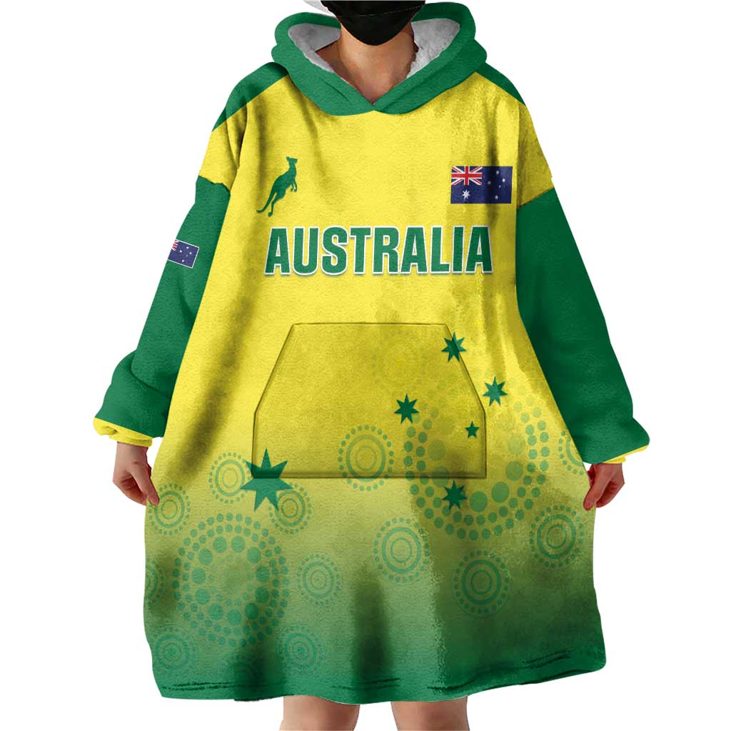 Custom Australia Cricket Wearable Blanket Hoodie Go Champions Aussies LT05 - Vibe Hoodie Shop