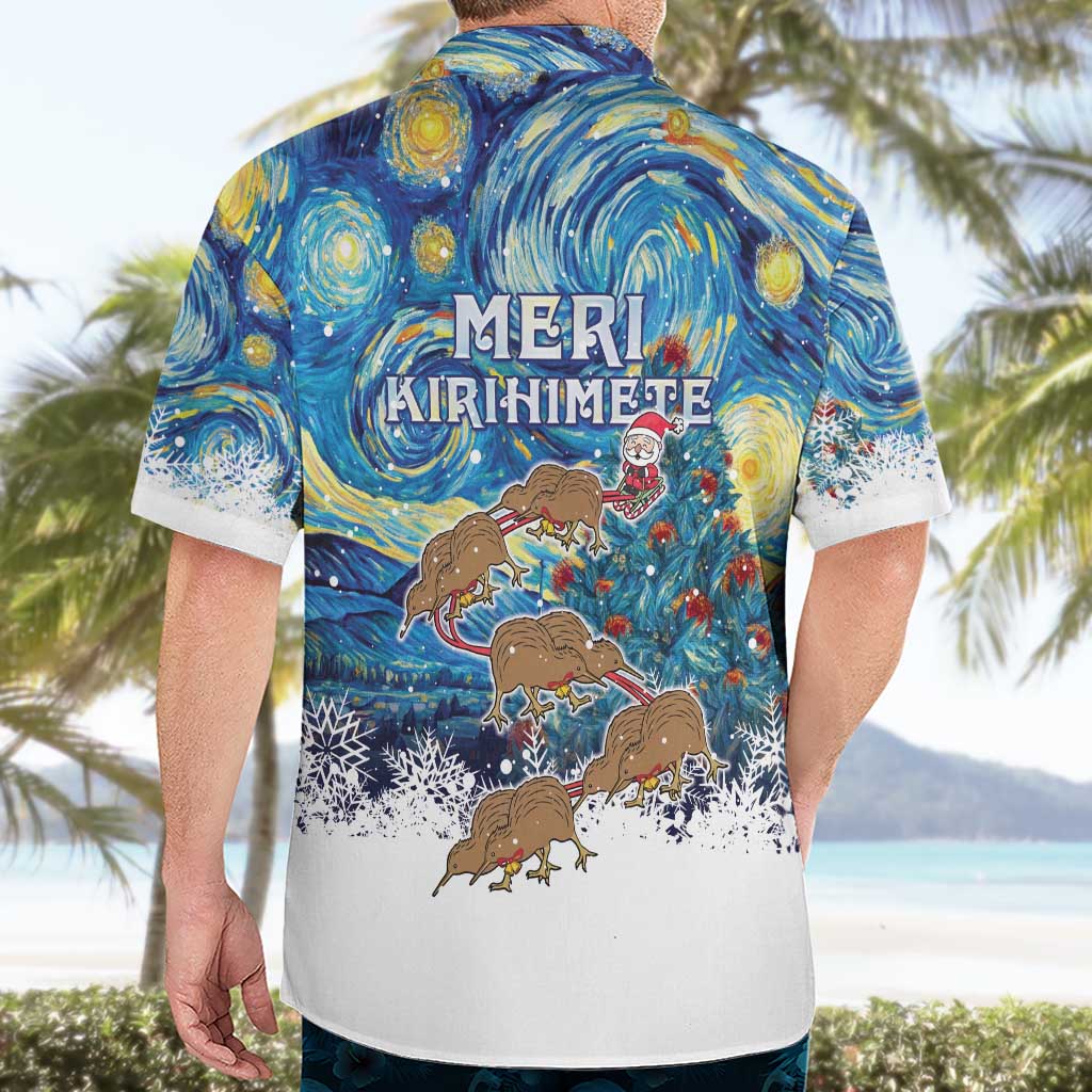 New Zealand Christmas Hawaiian Shirt Kiwis Santa Sleigh Starry Night Style LT05 - Vibe Hoodie Shop