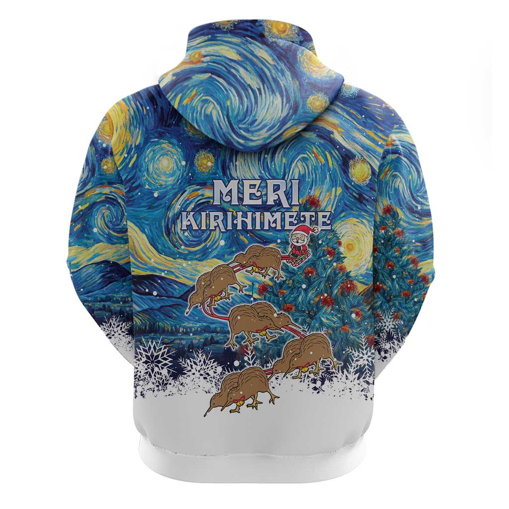 New Zealand Christmas Hoodie Kiwis Santa Sleigh Starry Night Style LT05 - Vibe Hoodie Shop