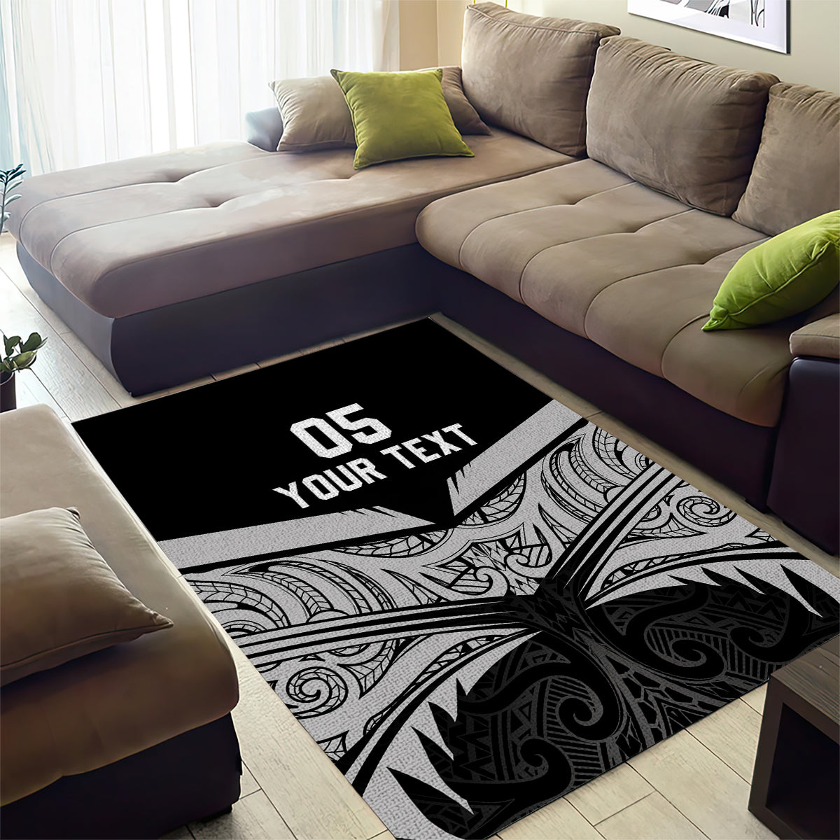 Custom New Zealand Cricket Area Rug Go Champions World Cup 2024 With Maori Pattern LT05 - Vibe Hoodie Shop